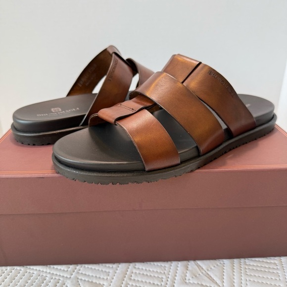 Bruno Magli Men's Brown Leather Sandals Size 10.5 - Picture 10 of 10